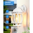 thumbnail image 6 of VIANIS White Porch Lights Outdoor, 2 Pack Dusk to Dawn Exterior Lighting Fixtures for House, Modern Outdoor Wall Sconce Lantern for Patio Coach, Anti-Rust Waterproof Outdoor Garage Lights Wall Mount, 6 of 10