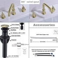thumbnail image 5 of Bathroom Faucet 2 Handle 8 Inch Brass Sink Faucet with 360 Degree Swivel Spout, Brushed Gold, 5 of 6