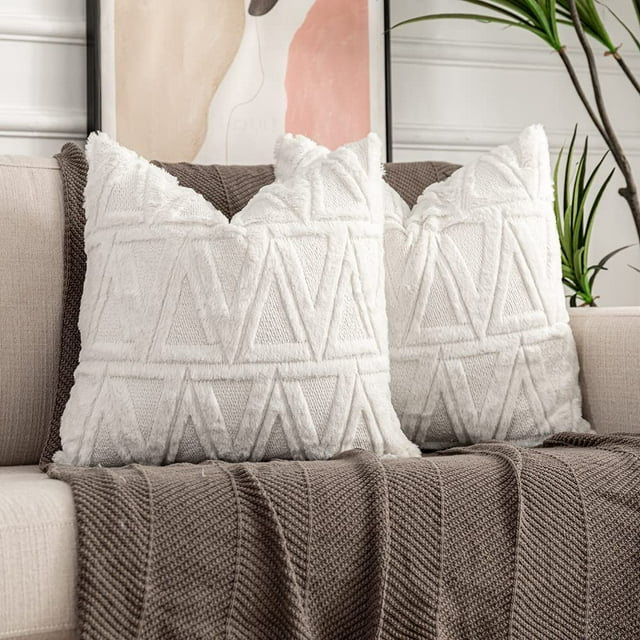 Fundas de almohada decorativas de terciopelo suave para casa de campo, fundas de almohada bohemias para sofá, cama, dormitorio, sala de estar (18 x 18 pulgadas) Ormromra WMPH-1588-3