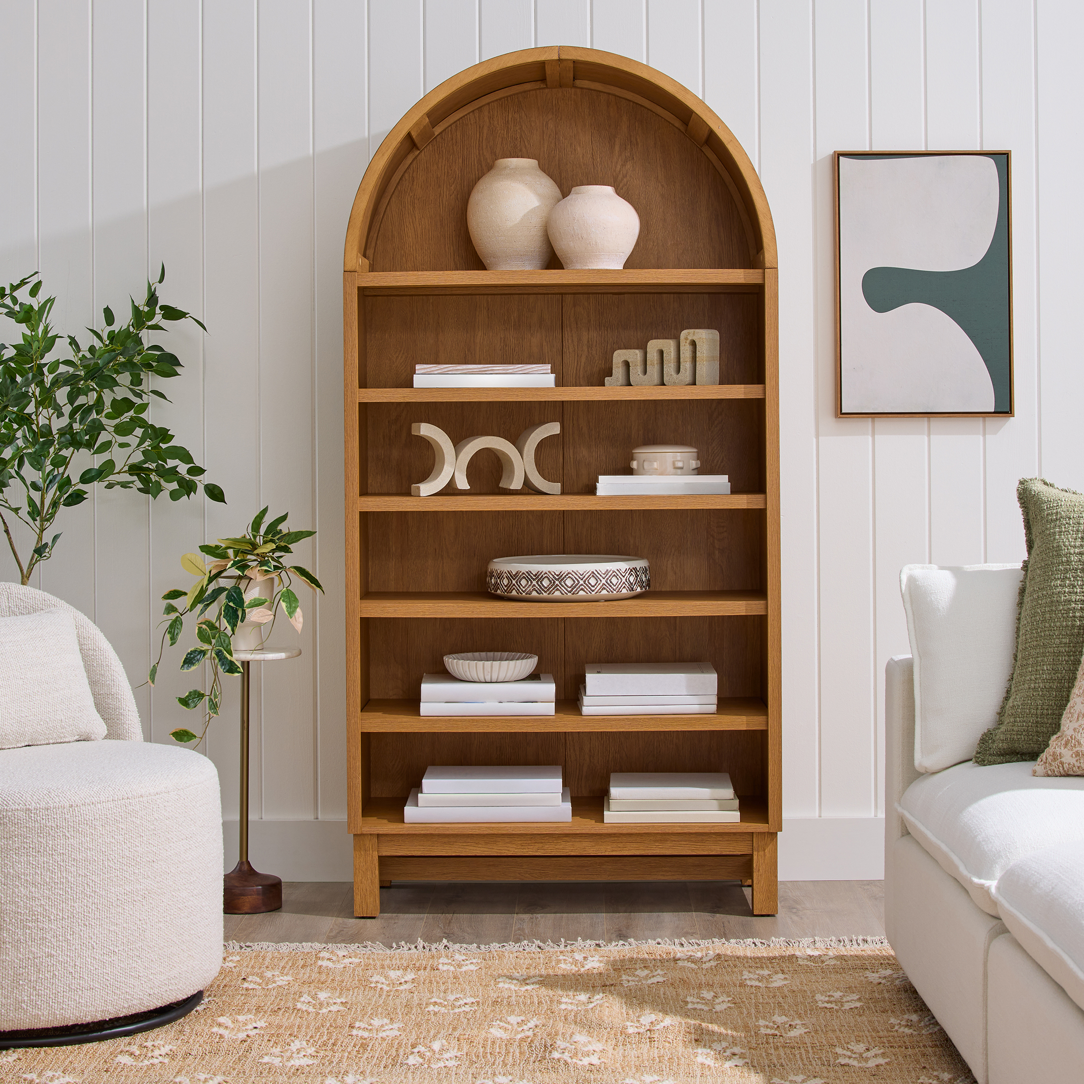 Better Homes & Gardens Juliet Open Arch Bookcase, Light Honey photo 1