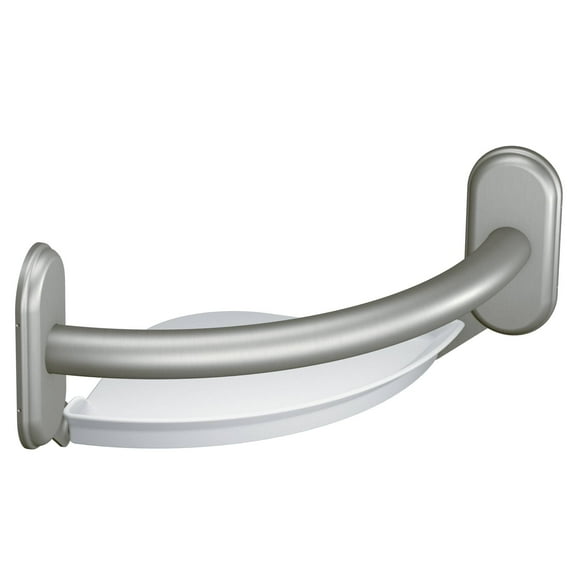 Moen Grab Bar Brushed Nickel 9" Grab Bar With Corner Shelf