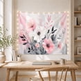 thumbnail image 5 of Abstract Floral Painting with Pink Blooms on Textured Grey Background Peaceful Watercolor for Art Lovers Botanical Decor Housewarming Gift Tapestry Wall Hanging for Living Room and Bedroom, 5 of 7