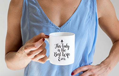 Wifey Fun Novelty Cup Best Wife Ever Funny Coffee Mug Newlywed Bday Present for the Mrs Unique Valentines Day Gifts for Wife Cool Gift Idea from Hubby Her from Husband Women 