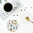 thumbnail image 5 of Bingfone Vintage Colorful Insects Leather Drinks Coasters With Set Of 6,Suitable For Home Kitchen,Coffee Cup Coasters Home Gift, 5 of 9