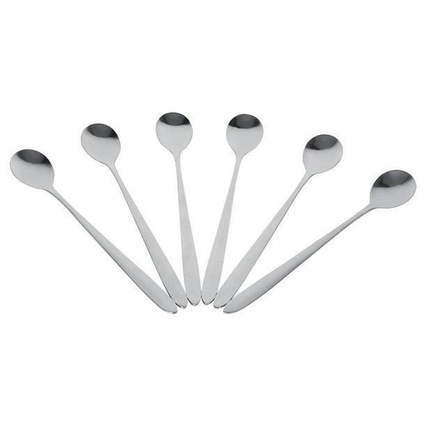 Mgaxyff Spoon, Teaspoons,6Pcs Stainless Steel Stylish Long Handle Latte