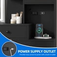 thumbnail image 5 of DEXTRUS Vanity Set with Mirror & Organizing Rack and LED Lighting  for Bedroom, Black, 5 of 10