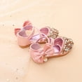 thumbnail image 4 of Lovebay Kids Baby Girls Adorable Sparkly Dress Shoes Party Low Heel Pumps Glitter Princess Mary Jane with Bowknot Pink - 3.5 Big Kid, 4 of 11