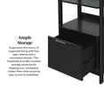 thumbnail image 4 of Walker Edison Transitional Narrow Bookshelf with Drawer on Bottom, Black, 4 of 19
