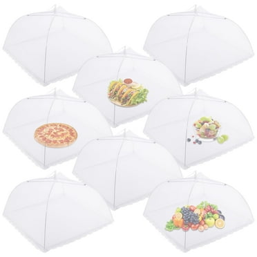 Hengguang 8Pack Mesh Food Covers, 17inch Outdoor Food Covers, Reusable Large Pop-Up Mesh Food Cover Tent, Collapsible Food Cover for Outdoor and Home Use