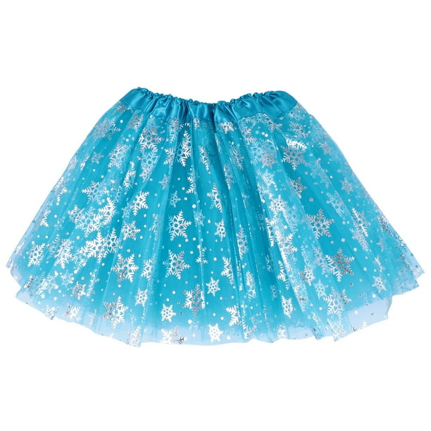 Falda tutú de copo de nieve encantadora para niños, disfraz de fiesta, falda tutú de rendimiento para niñas