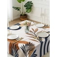 thumbnail image 3 of Brown Nave Blue Boho Suqare Tablecloth - 60 x 60 Inch, Modern Geometric Botanical Waterproof & StainResistant Tablecloth, Washable Oil-proof Table Cover for Dining/Party/Wedding/Camping/Buffet, 3 of 9