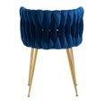 thumbnail image 3 of ARCTICSCORPION Modern Comfy Velvet Home Chair Accent Chair for Single Adult Girls Boys, Dining Chair with Gold Metal Legs for Home Office Living Room Makeup, Reading Room Bedroom, Navy, 3 of 7