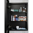 thumbnail image 7 of Medicine Cabinets Mirror 24" x 16", Black Recessed or Wall Mounted Cabinet Mirror with Storage Shelves, Modern Medicine Cabinet Mirror, 7 of 7