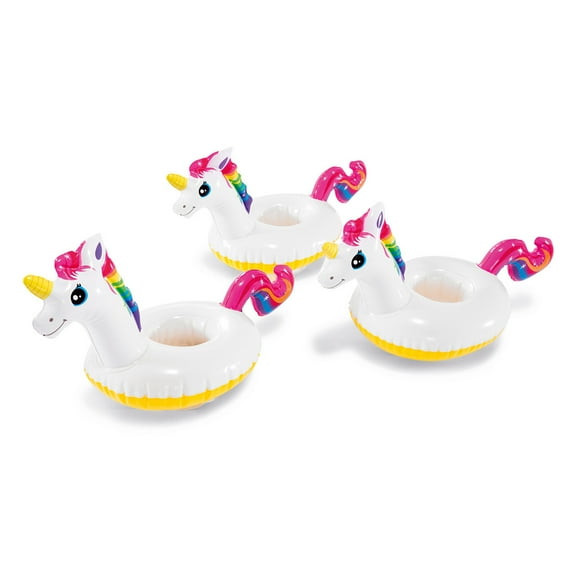 Open Box Intex 16 x 8 Inch Vinyl Floating Unicorn Drink Floaties (3 Pk)