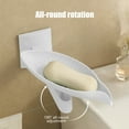thumbnail image 4 of Ohmyroo Decorative Leaf-Shaped Soap Dish with Adjustable Angle, Wall-Mounted Rotating Soap Holder with Drainage Holes for Bathroom Sink or Shower, 4 of 6