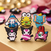 IVASKY 30 Pcs Kawaii Friends Shoe Charms for Clogs, Cute Japanese Cartoon Clog Decoration Pins for Girls Kids Teens Party Favor Gift