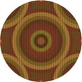 thumbnail image 1 of Ahgly Company Indoor Round Patterned Saffron Red Area Rugs, 3' Round, 1 of 6