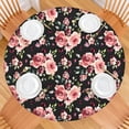 thumbnail image 2 of Pioneer Flower Floral Print Pattern Round Fitted Tablecloth with Elastic Edge,Dining Table Cover Waterproof,Outdoor Round Tablecloth for Camping,Dining,Indoor and Outdoor, 2 of 7
