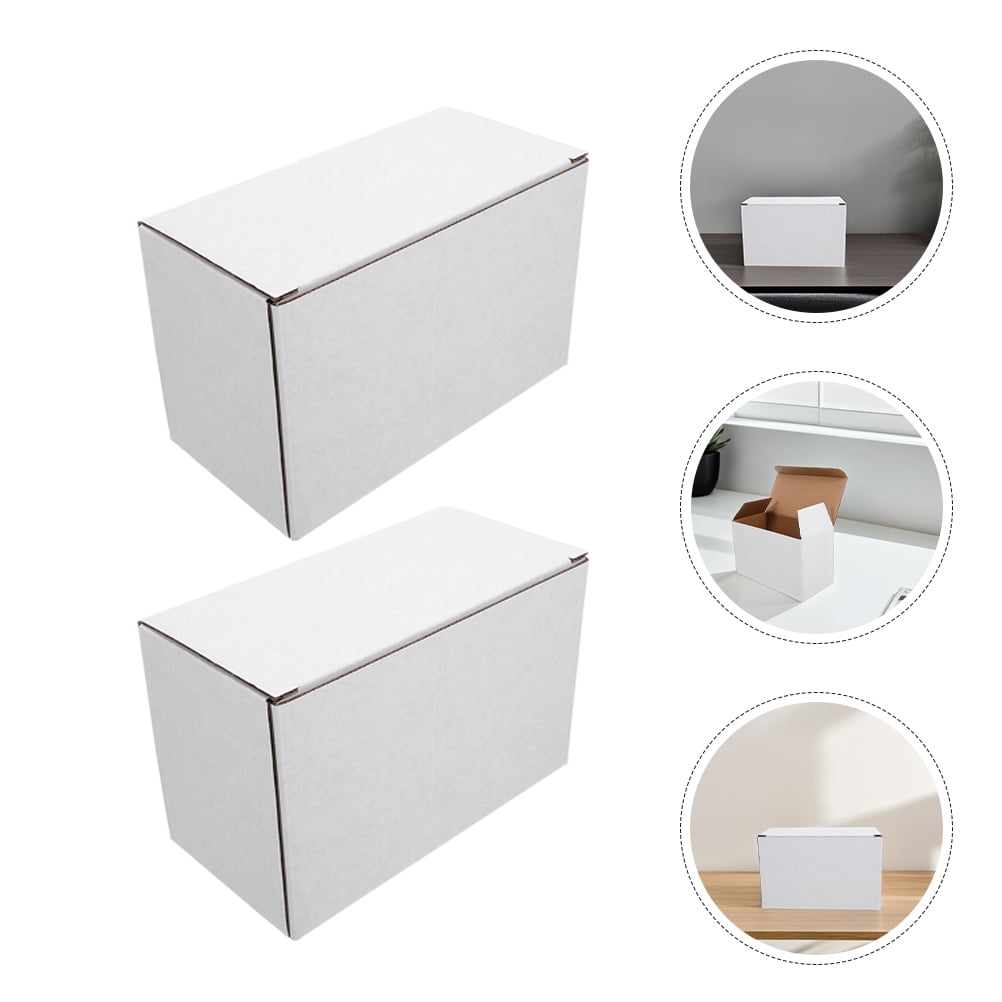 UPOUART 5Pcs Foldable White Corrugated Cardboard Boxes for Shipping Mailing and Storage