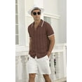thumbnail image 6 of Iceglad Men's Casual Button Down Shirt Short Sleeve Vintage Clothes Knit Polo Shirts Summer Beach Shirts, 6 of 13