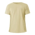 thumbnail image 4 of Confree Men Tshirt Solid Color Short Sleeved Round Neck Tee Shirts Summer Training Comfortable Fashion For Men T-Shirts Size L Beige, 4 of 4