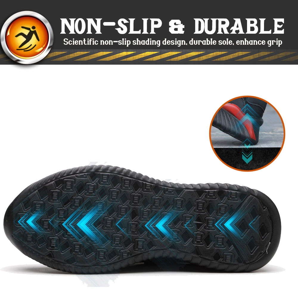 CORANSBER Steel Toe Safety Shoes - Breathable Work Sneakers For Men & Women, Industrial & Construction