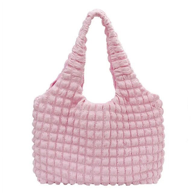 LHSHID South Korea Instagram girl foreign cloud puff flower shoulder bag women's new summer canvas simple handbag