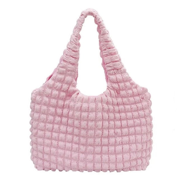 LHSHID South Korea Instagram girl foreign cloud puff flower shoulder bag women's new summer canvas simple handbag