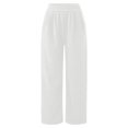 thumbnail image 5 of Gibobby Pantalones mujer invierno Pantalones largos informales de cintura alta para mujer, pantalones largos de pierna ancha, pantalones de sarga elástica con bolsillo(Blanco,XG), 5 of 5