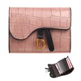 thumbnail image 1 of Cartera corta de cuero para mujer, monedero pequeño de marca de lujo, bolso de almacenamiento para tarjetas de identificación, bolso de embrague femenino, billetera con Clip para dinero, 1 of 4