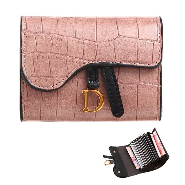 Cartera corta de cuero para mujer, monedero pequeño de marca de lujo, bolso de almacenamiento para tarjetas de identificación, bolso de embrague femenino, billetera con Clip para dinero