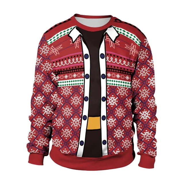 Jersey de fiesta de Navidad para hombre, sudaderas de cuello redondo con estampado muscular, ropa de regalo de Navidad, atuendo de pareja, ropa de calle de gran tamaño divertida