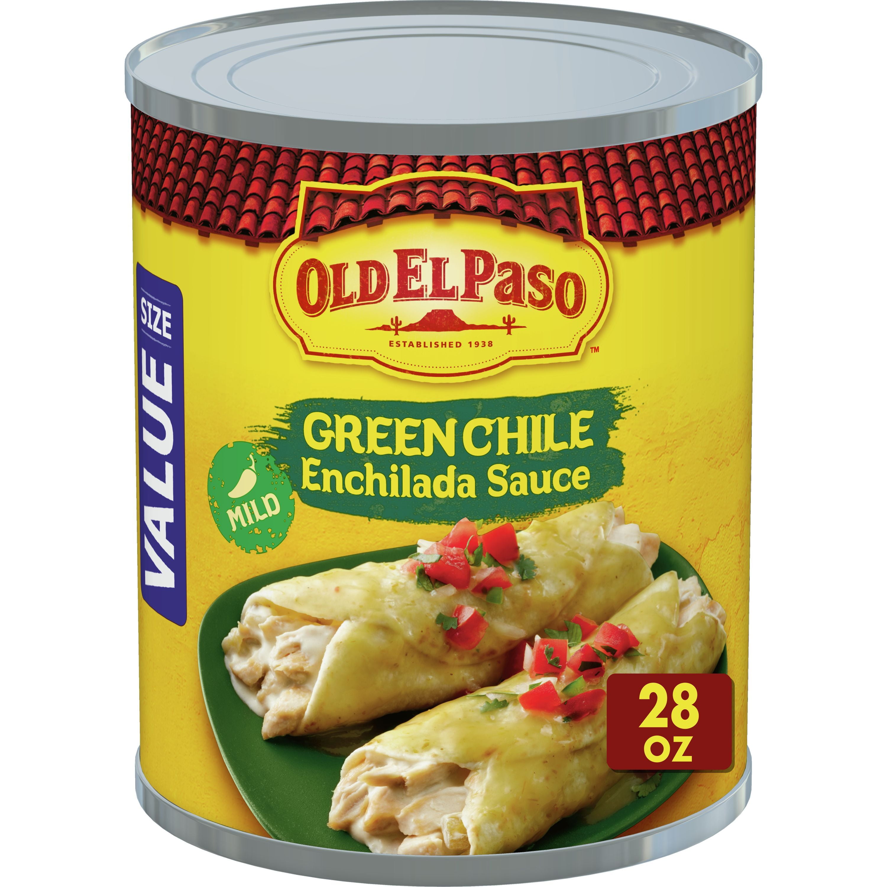 Old El Paso Mild Green Chile Enchilada Sauce, Value Size, 28 oz