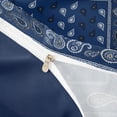 thumbnail image 4 of meiyoeat Navy Blue Paisley Duvet Cover Queen For Kids,Bohemian Exotic Style Queen Bedding For Adult,Navy Blue Reversible,3pcs(No Comforter), 4 of 6