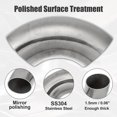 thumbnail image 4 of 2uds OD 1,75 Pulgadas 90 Grados 1,5mm Grosor Coche Escape Tubo Codo, 4 of 7
