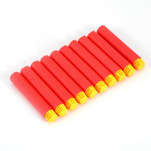 10pcs Kids Refill Toy Gun Bullets Darts Blasters Elite EVA Red(7.2*1.3cm)