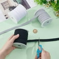 thumbnail image 3 of 3 Rolls 32.8 Yards Flat Replacement Polycotton Cords 3 Colors Flat Double Hollow Drawstring Rope with Plastic Spools for Garment Accessories Pants Sweater 12~15mm, 3 of 8