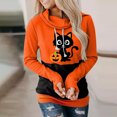 thumbnail image 2 of Halloween Hoodies Women Casual Graphic Print Sweatshirt Long Sleeve Pullover Tops Fall Winter Warm Comfortable Apparel Orange L, 2 of 4