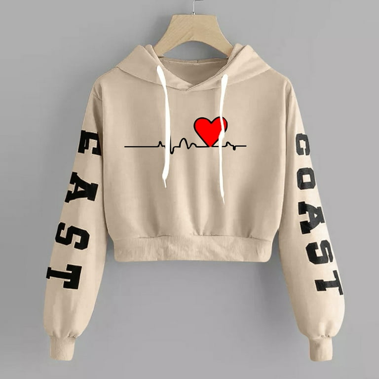 yoeyez Cute Hoodies for Teen Girls With Writing Sweatshirt 2024 Fashion  Oversized Shirts Fall Winter Fleece Pullover