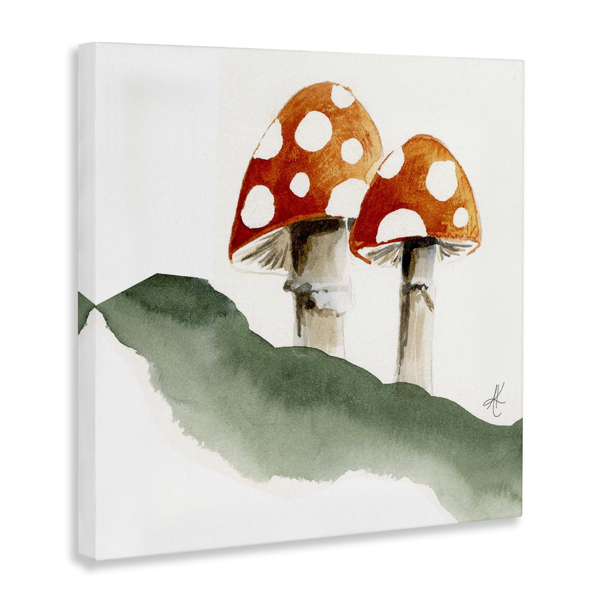 Stupell Industries Spotted Red Mushrooms Plants & Flowers Painting Wrapped Canvas Art Print Wall Art, 30 x 30