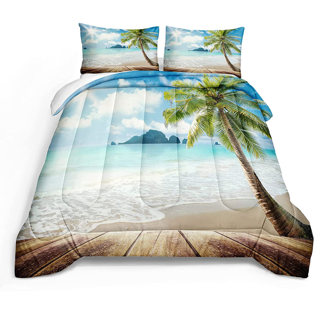 Beach Comforter Set King Size Ocean Themed Bedding Comforter Tropical