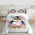 thumbnail image 2 of Manfei Children Kids Cute Floral Penguin 2pcs Bedding Comforter Set,Cartoon Animal Twin Comforter Sets,Watercolor Wildlife Flower Breathable Bedding Set,Microfiber Bedroom Decor,Reversible, 2 of 8