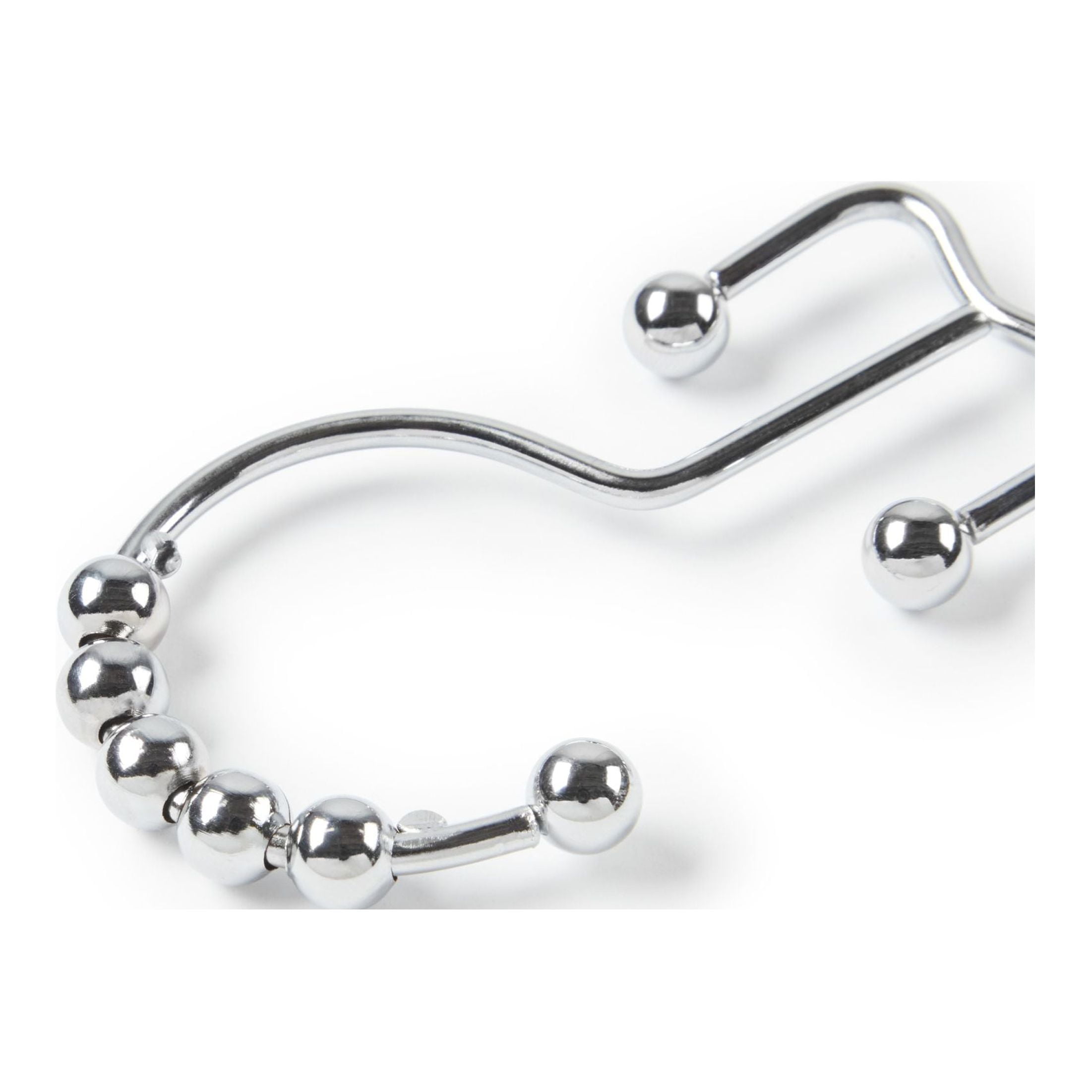 Better Homes & Gardens Easy Glide Metal Rollerball Double Shower Hooks, Chrome, 12 Pieces