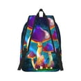 thumbnail image 2 of Bixox Magic Mushrooms ,Fireflies Printing Canvas Backpack Lightweight Casual Travel Backpack School Backpack Fits 15.6 Inch Notebook, 2 of 5