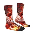 thumbnail image 4 of Yiaed Red Leaf Flame Fox Print Great elasticity Crew Socks Sports socks for Men and Women, 4 of 5