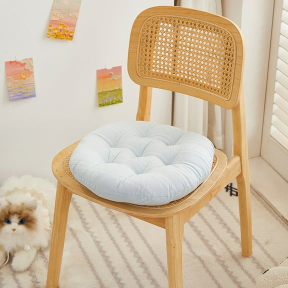 HOARBOEG Dining Chair Cushions Round solid color Seat Cushion Corduroy Floor Cushion for Living Room, Balcony, Yoga & Reading, 15.75*15.75*2.36in