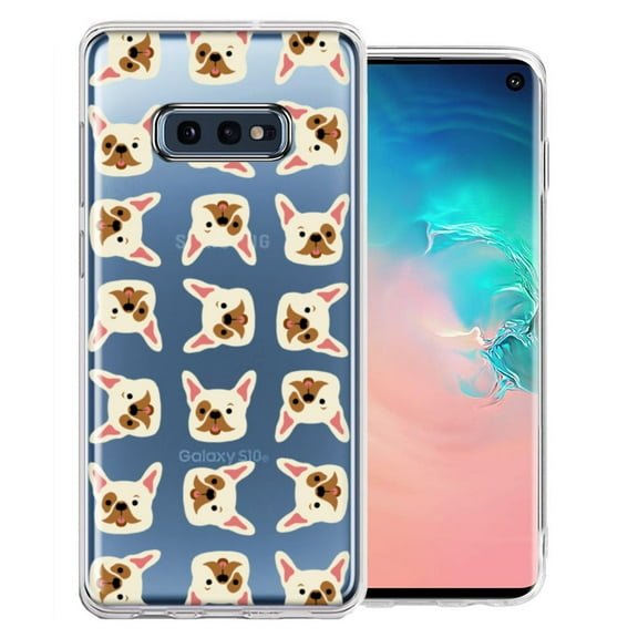 MUNDAZE For Samsung Galaxy S10e Frenchie Bulldog Polkadots Design Double Layer Phone Case Cover