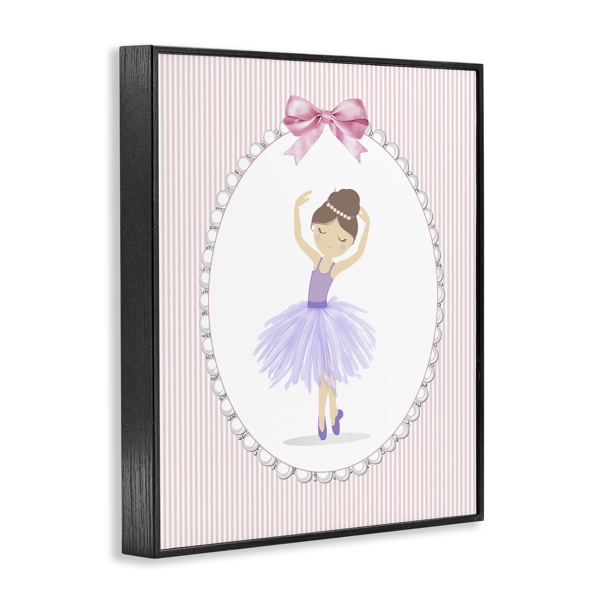 Stupell Industries Graceful Dance on Stripes Black Framed Giclee Art, design by Christine Simpson Art