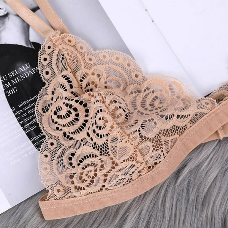 Women's Sexy Lace Bra Underwire Unlined Sheer Mesh Bralette Non Padded 