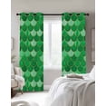thumbnail image 4 of Green Fish Scale Blackout Curtains for Bedroom Living Room Darkening Curtains 63 Inches Long Modern Geometric Ombre Abstract Moroccan Window Curtain 2 Panels Set Window Treatment Drapes 52"x63", 4 of 9